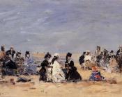 尤金 布丹 : Trouville, Beach Scene